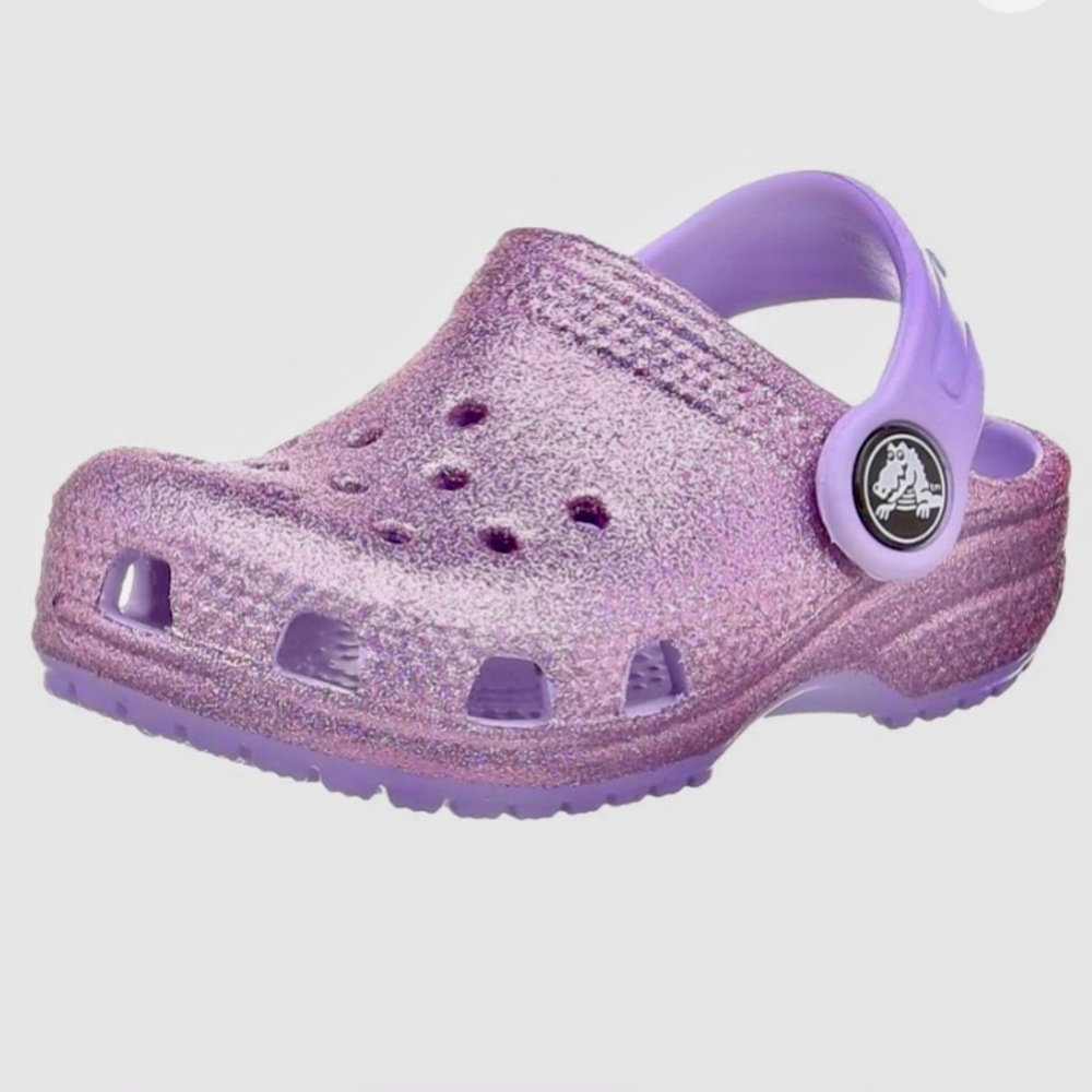 Glittery purple crocs